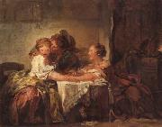 Jean Honore Fragonard A Kiss Won oil